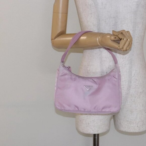 PRADA Hand Bag Nylon Pink Auth - Picture 1 of 16